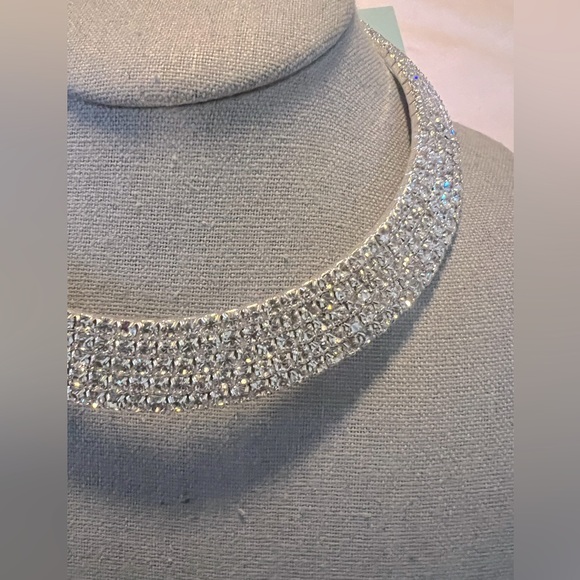 Elegant Princess Rhinestone Choker Silver Necklace - Picture 5 of 6